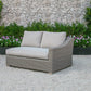 HA 30 Aluminum Wood and Rattan Sectional Sofa Set