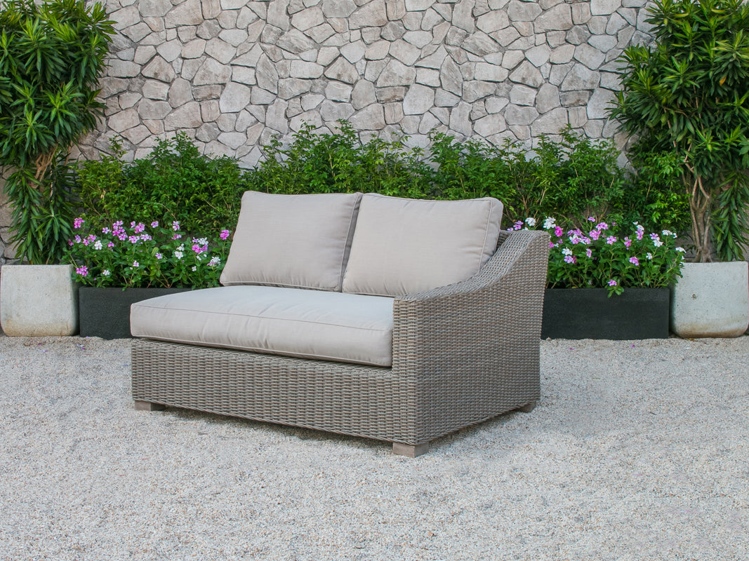 HA 30 Aluminum Wood and Rattan Sectional Sofa Set