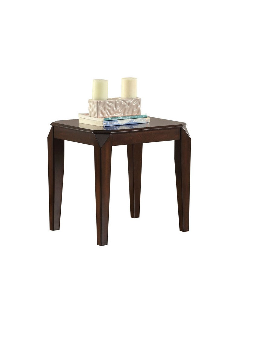 Petunia Dark Brown Solid Wood End Table