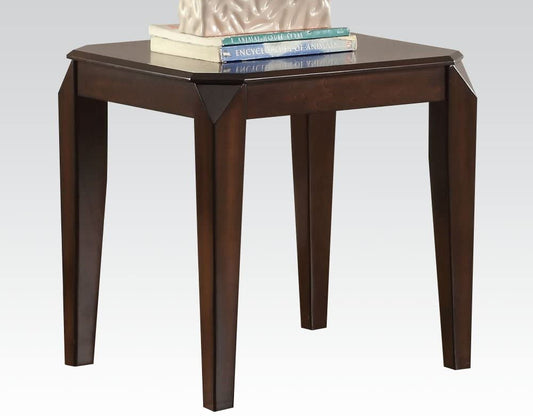 Petunia Dark Brown Solid Wood End Table