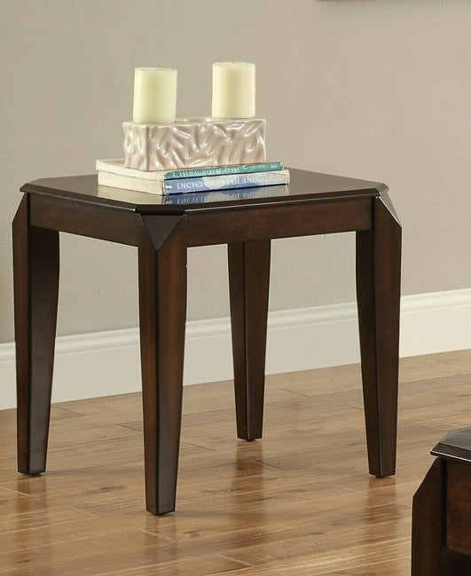 Petunia Dark Brown Solid Wood End Table