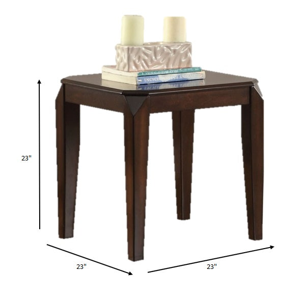 Petunia Dark Brown Solid Wood End Table