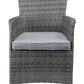 LM Modern 3 Piece Gray High back Wicker Patio Set