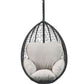 Ilish Black Metal Swing Chair With Beige Cushion