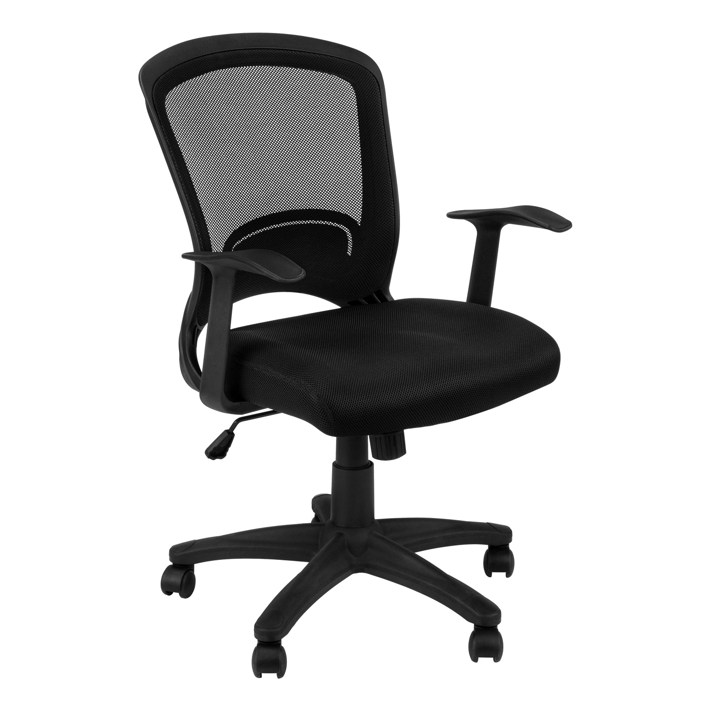 Aster Black Polyester Seat Swivel Adjustable Task Chair Mesh Back Plastic Frame