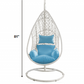 Nanchil Coral Blue And White Metal Swing Chair With Cushion