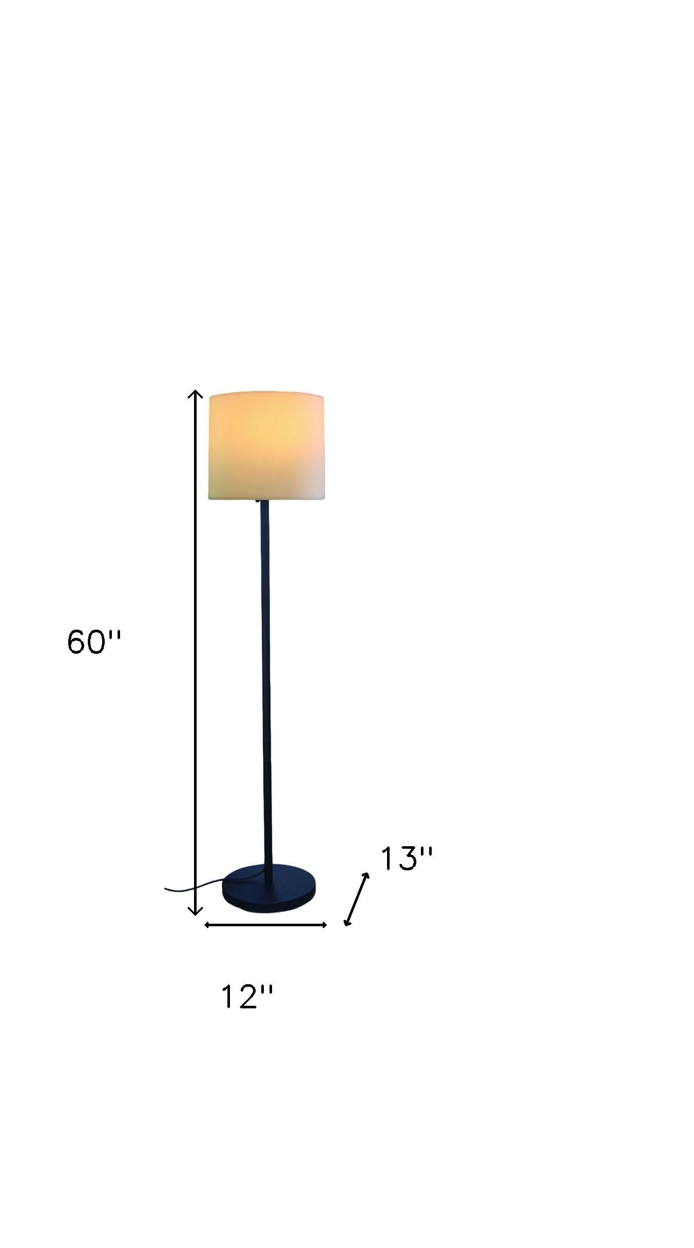 ON2 60 Traditional Shaped Floor Lamp with White Drum Shade