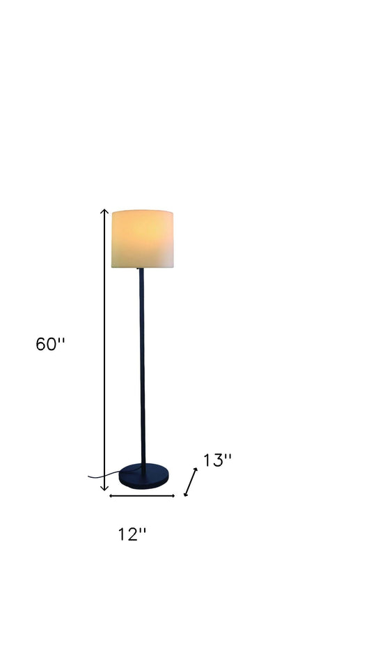 ON2 60 Traditional Shaped Floor Lamp with White Drum Shade