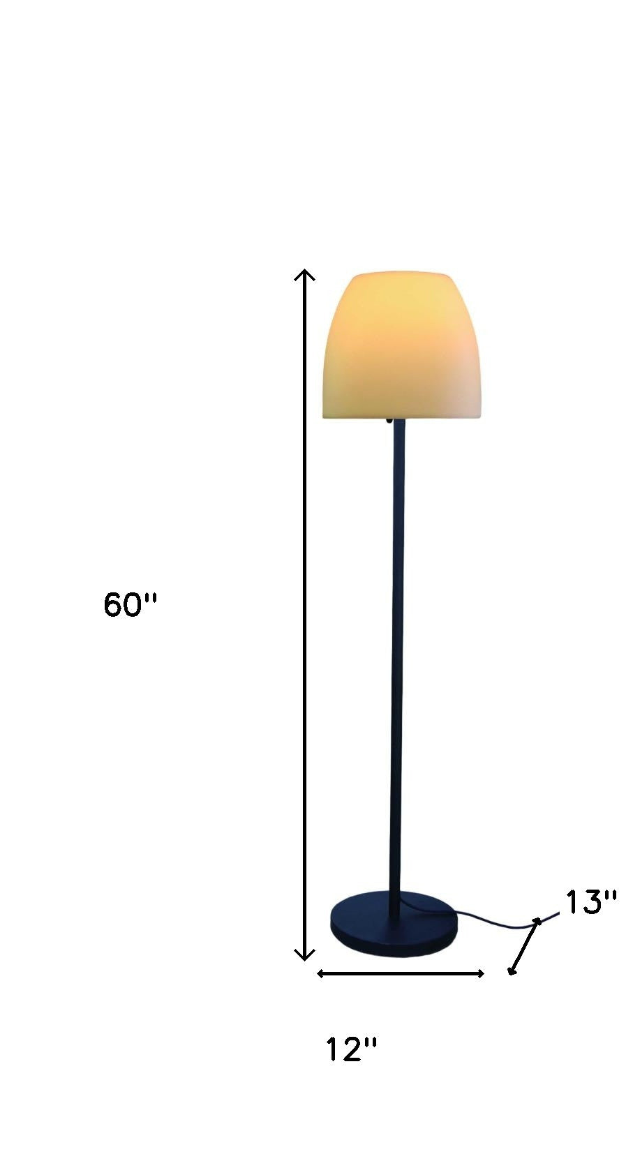 ON1 60 Traditional Shaped Floor Lamp with White Bowl Shade