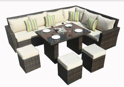 RA Brown 8 Piece Outdoor Sectional Set With Cushions