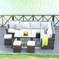 RA Brown 8 Piece Outdoor Sectional Set With Cushions