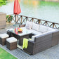 RA Brown 8 Piece Outdoor Sectional Set With Cushions