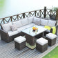 RA Brown 8 Piece Outdoor Sectional Set With Cushions