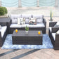 LA Outdoor Brown Metal Sofa Seating Group with Cushions