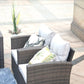 LA Outdoor Brown Metal Sofa Seating Group with Cushions