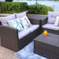 LA Outdoor Brown Metal Sofa Seating Group with Cushions