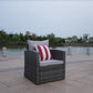 LA Outdoor Brown Metal Sofa Seating Group with Cushions