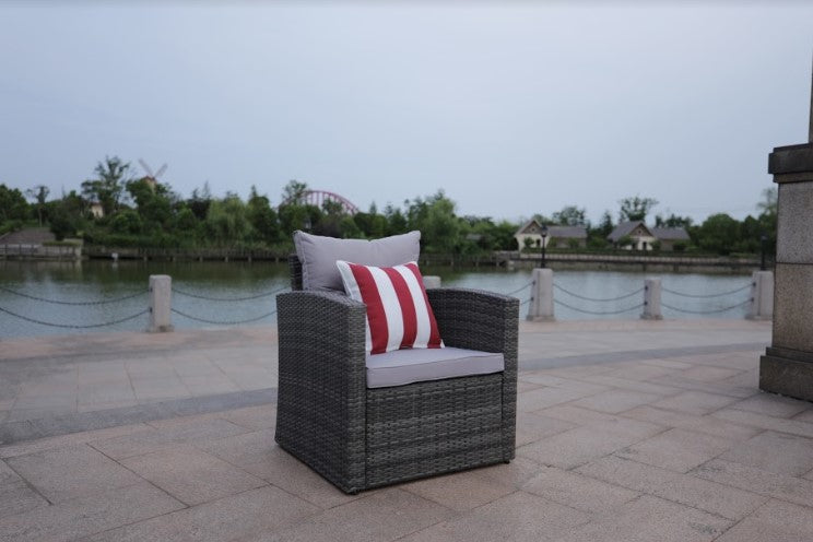 LA Outdoor Brown Metal Sofa Seating Group with Cushions