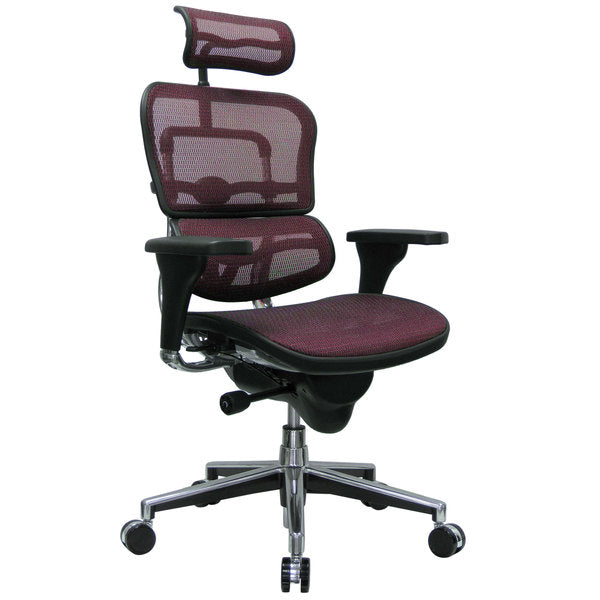 Common Plum Swivel Adjustable Executive Chair Mesh Back Plastic Frame