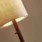 WO 65 Solid Wood Traditional Shaped Floor Lamp with Beige Drum Shade