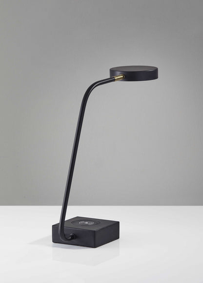 TO Tech Enhanced Black Metal Disk Led Adjustable Desk Lamp