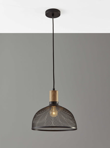 CAL Caged Black Metal Large Ceiling Pendant