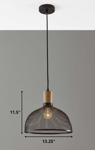 CAL Caged Black Metal Large Ceiling Pendant