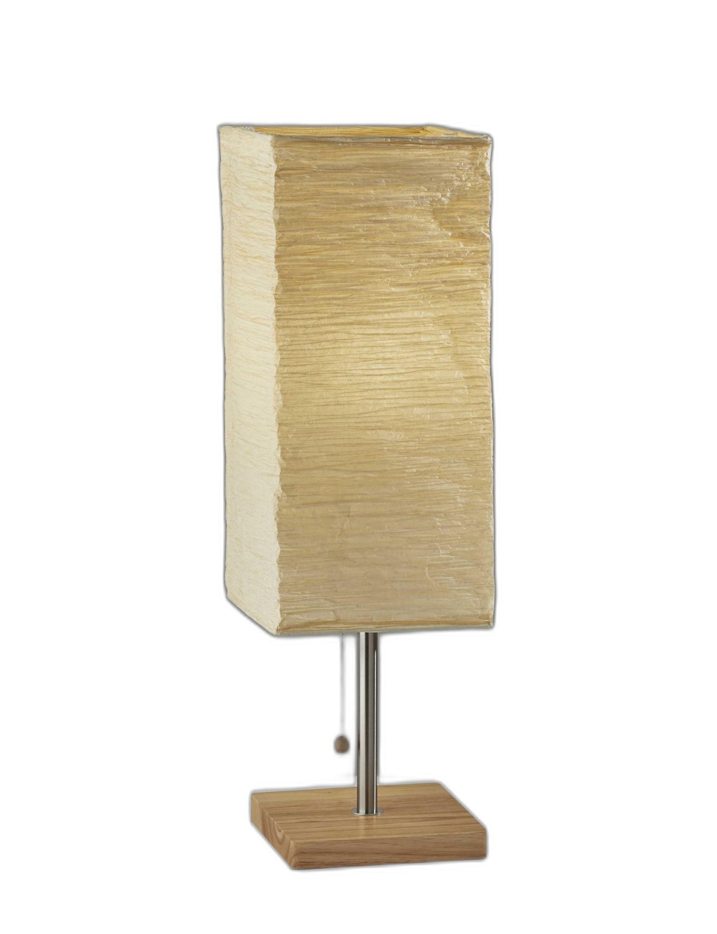 ID Wideside Paper Shade With Natural Wood Table Lamp