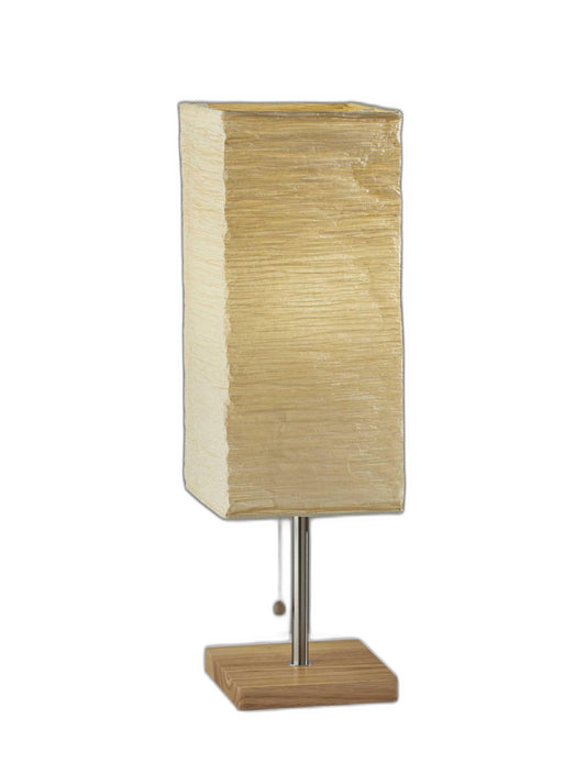 ID Wideside Paper Shade With Natural Wood Table Lamp