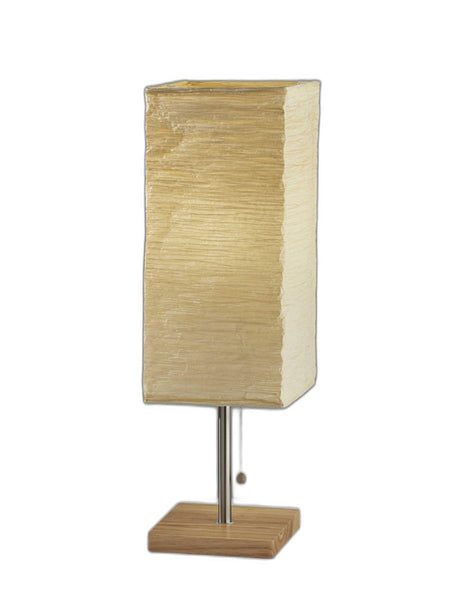 ID Wideside Paper Shade With Natural Wood Table Lamp