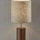 AR Walnut Wood Circular Block Table Lamp