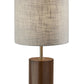 AR Walnut Wood Circular Block Table Lamp