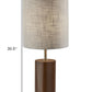 AR Walnut Wood Circular Block Table Lamp