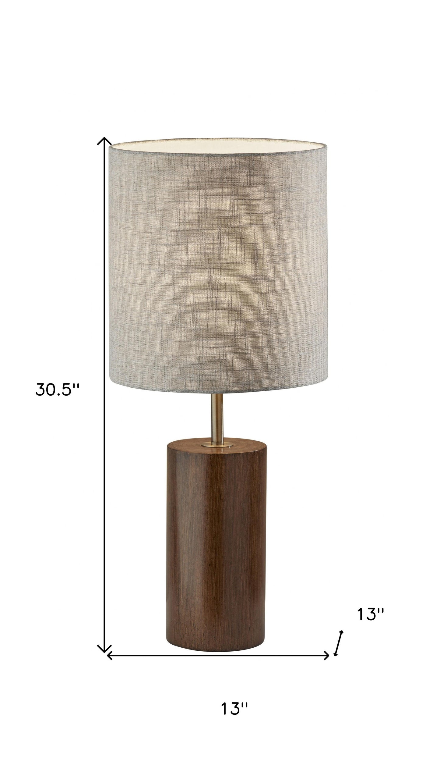 AR Walnut Wood Circular Block Table Lamp