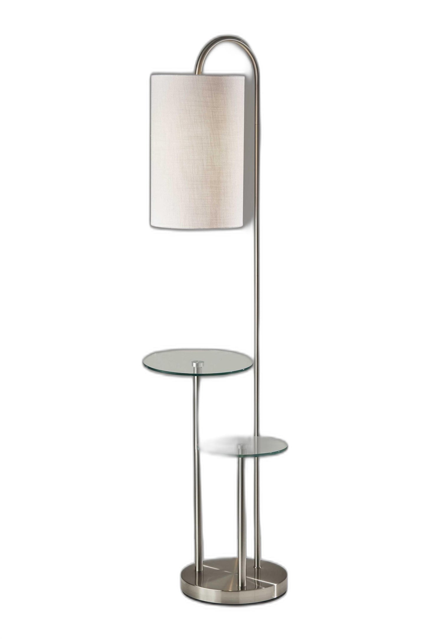 IU 66 Tray Table Floor Lamp With White Drum Shade