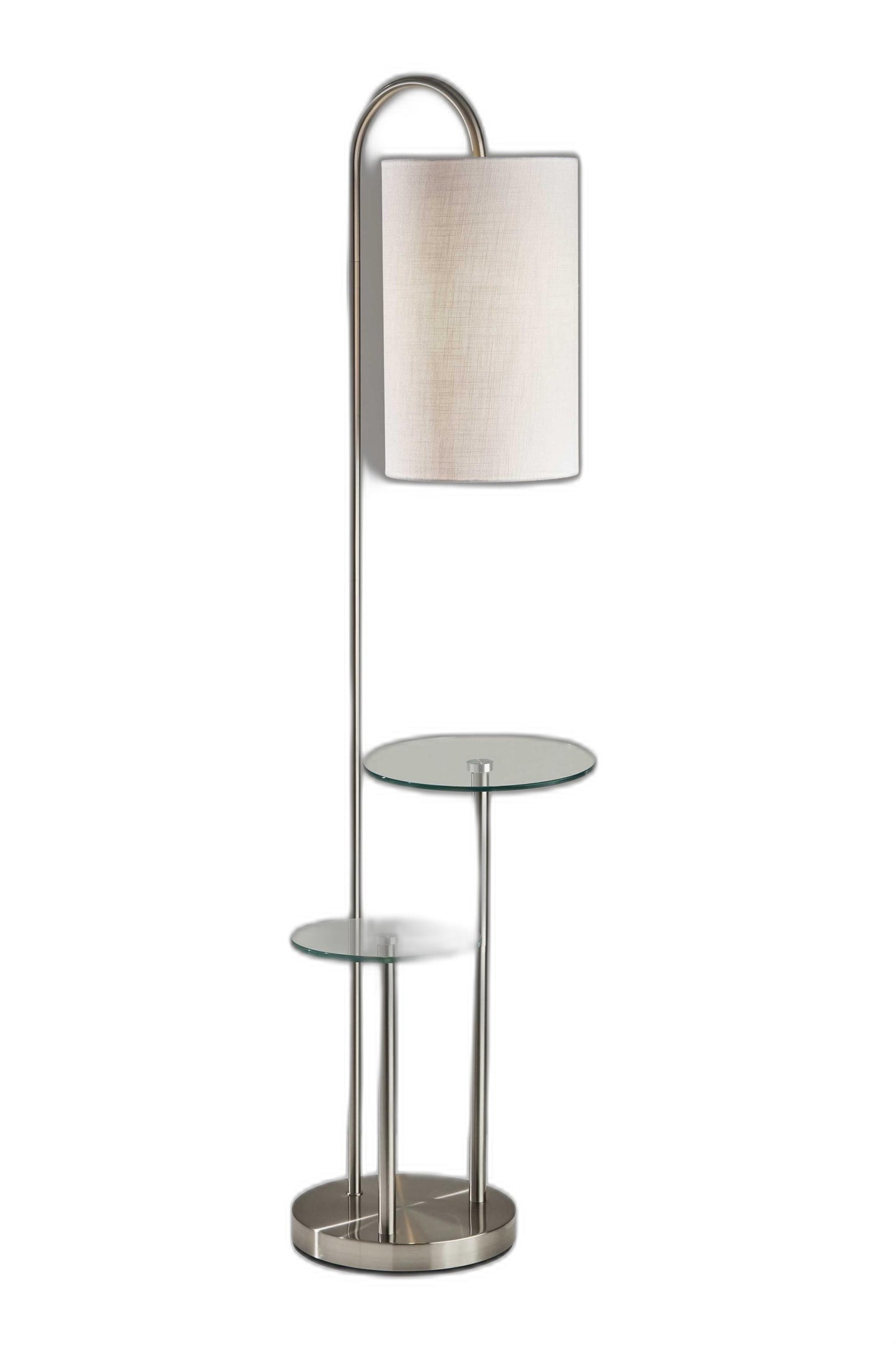 IU 66 Tray Table Floor Lamp With White Drum Shade