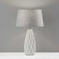 OC Set of 2 White Ceramic Geometric Base Table Lamp