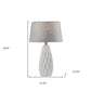 OC Set of 2 White Ceramic Geometric Base Table Lamp