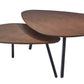 Amaryllis Black And Brown Solid Wood Round Nested Tables