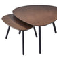 Amaryllis Black And Brown Solid Wood Round Nested Tables