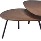 Amaryllis Black And Brown Solid Wood Round Nested Tables