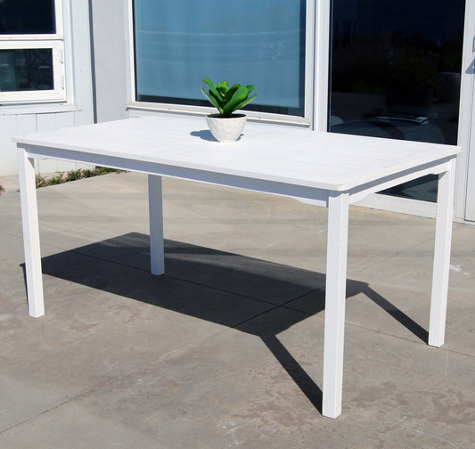 Colombo White Dining Table With Straight Legs