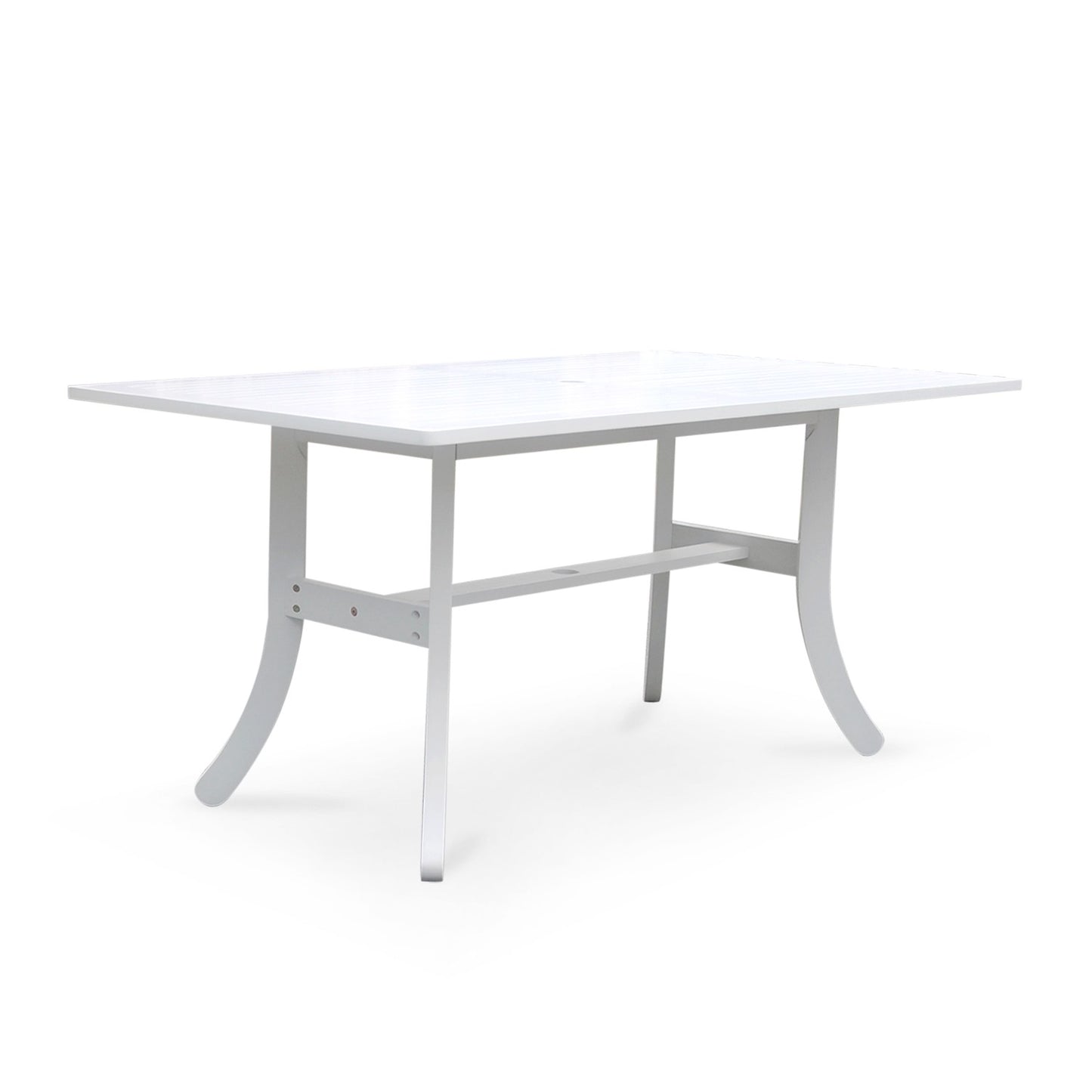 Baila White Dining Table With Curved Legs