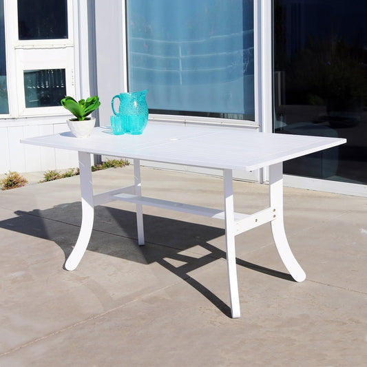 Baila White Dining Table With Curved Legs