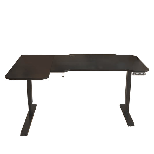 Edwin Adjustable Black L Shape Standing Desk