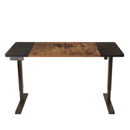 Brantley Adjustable Brown And Black And Black Standing Desk