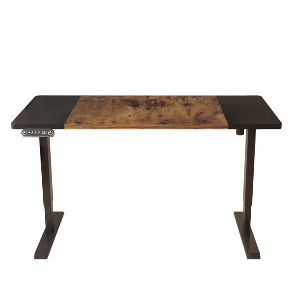 Brantley Adjustable Brown And Black And Black Standing Desk