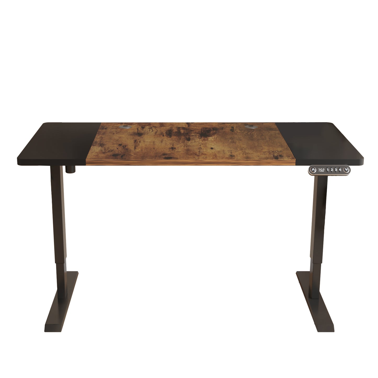 Brantley Adjustable Brown And Black And Black Standing Desk