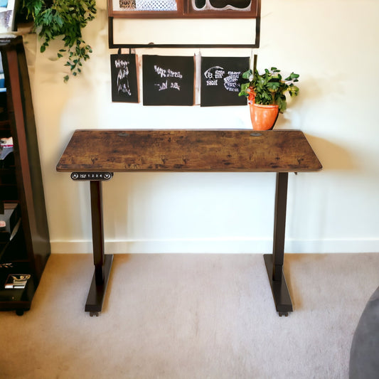 Brock Adjustable Brown And Black And Black Standing Desk