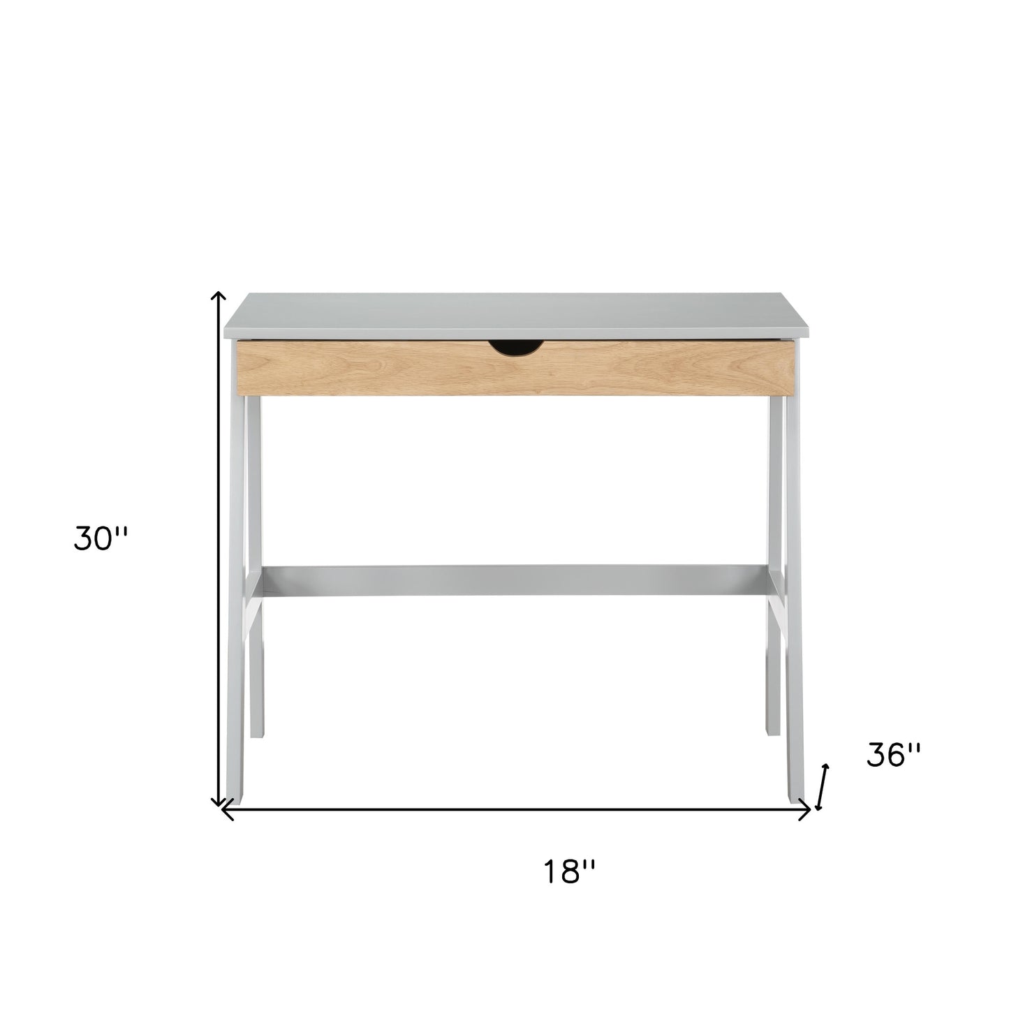 Pandora 36" Gray and Natural Writing Desk